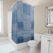 Cool denim textuur Shower Curtain Douchegordijn (In situ)