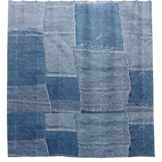 Cool denim textuur Shower Curtain Douchegordijn (Voorkant)