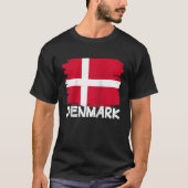 Cool Denmark Flag Raglan Baseball T-shirt (Voorkant)