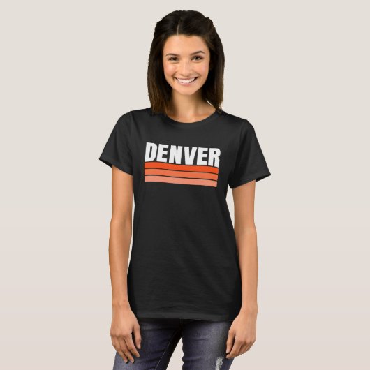 Cool Denver Orange Striped Simple & Basic Minimal T-shirt (Voorkant volledig)