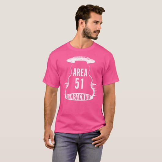 Cool Design Area 51 Draai nu terug UFO met buitena T-shirt (Voorkant volledig)