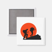 Cool designer magneet houdt van wandelen (Voorkant / Achterkant)