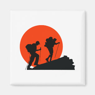 Cool designer magneet houdt van wandelen