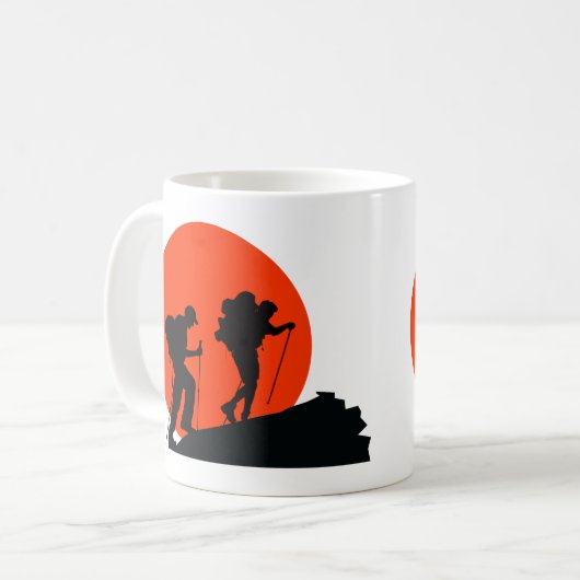 Cool Designer mok Ik hou van wandelen (Voorkant links)