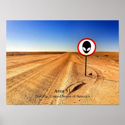 Cool Desolate Alien Area 51 Nevada USA Poster (Voorkant)