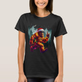Cool Devil Horns Sasquatch Holiday Lights Christma T-shirt (Voorkant)