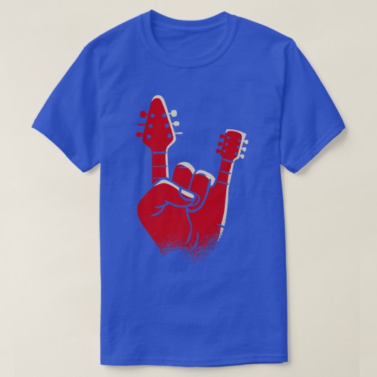 Cool Devil HornsDevil HandHeavy Rock n Roll Guitar T-shirt (Design voorkant)