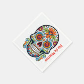 Cool Dia de Muertos doodle stijl Calavera schedel Servet (Hoek)