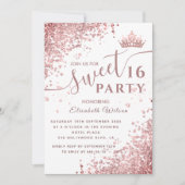 Cool diamond glitter roos Gold tiara, zoet 16 inv Kaart (Voorkant)