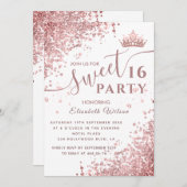 Cool diamond glitter roos Gold tiara, zoet 16 inv Kaart (Voorkant / Achterkant)