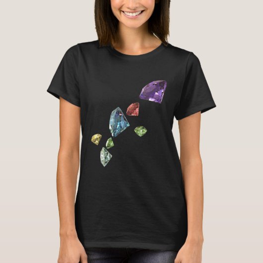 Cool Diamond Shape Jewelry Sparkle Bling Graphic T-shirt (Voorkant)