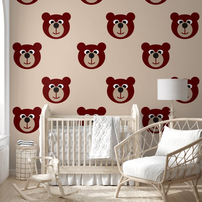 Cool Dierenpatroon - Teddbeer 1 Behang (Kinderen)