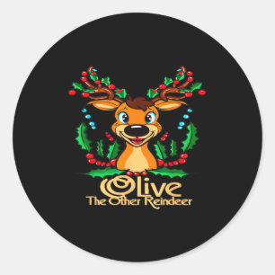 Cool dierontwerpen en meer Olijf de andere rendier Ronde Sticker