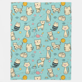 Cool dierpatroon - Moppige katten 1 Fleece Deken