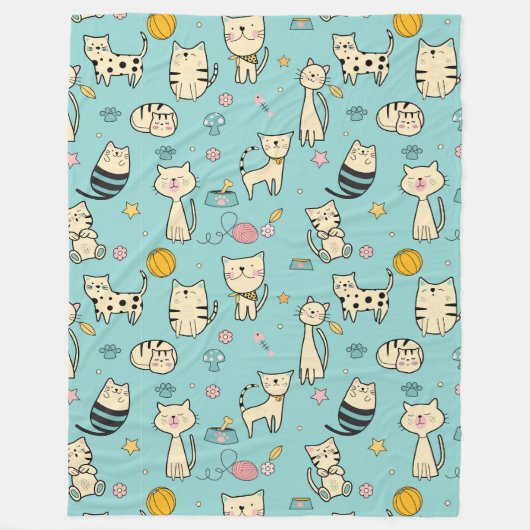 Cool dierpatroon - Moppige katten 1 Fleece Deken (Voorkant)