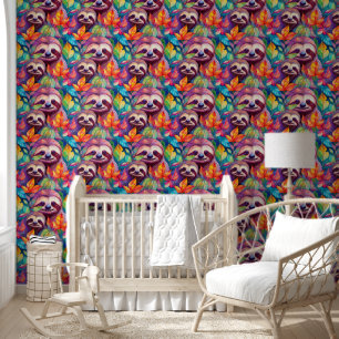 Cool Dierpatroon - Schattige Luiaard 1 Behang
