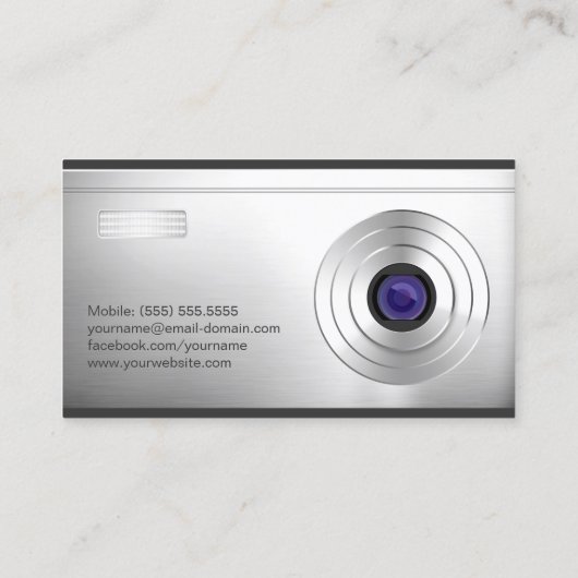 Cool Digital Camera Kijk Fotografie Fotograaf Visitekaartje (Achterkant)