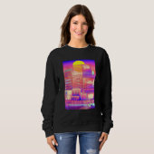 Cool Digital Cityscape Skyline Trui (Voorkant volledig)