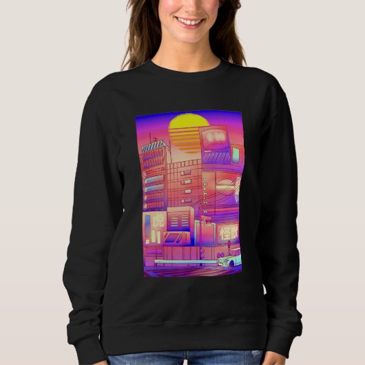 Cool Digital Cityscape Skyline Trui (Voorkant)