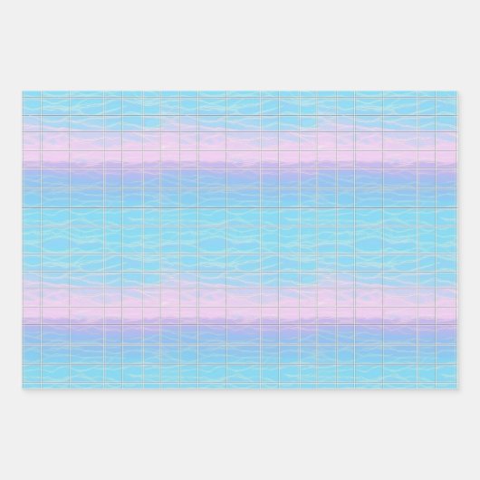 Cool Digitale Vaporwave Poolcore Roze Blauw Patroo Inpakpapier Vel (Voorkant)