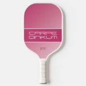 Cool Dink Pun Monogram Initialen Girly Pink Modern Pickleball Paddle (Voorkant)