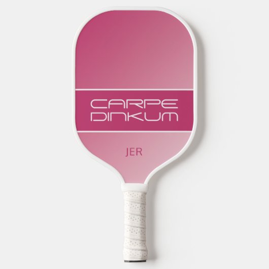 Cool Dink Pun Monogram Initialen Girly Pink Modern Pickleball Paddle (Voorkant)