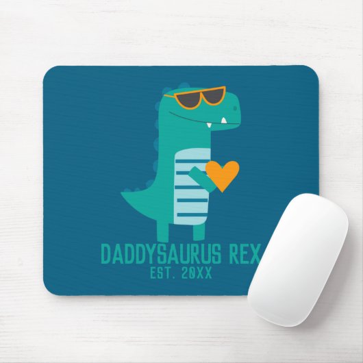 Cool Dino Daddysaurus Rex New Dad Fathers Day Muismat (Met muis)