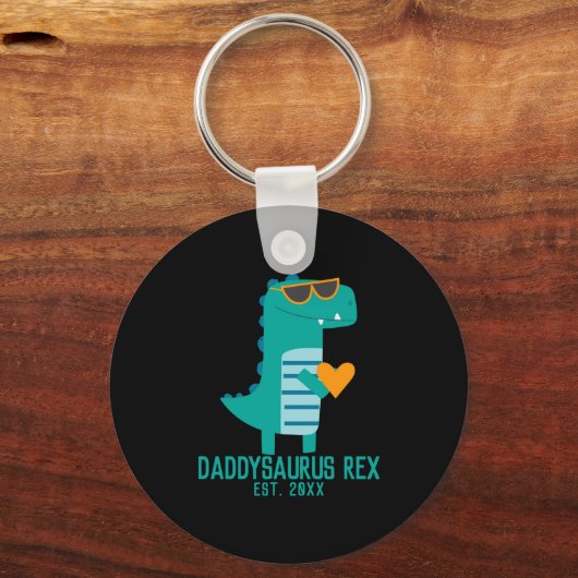 Cool Dino Daddysaurus Rex New Dad Fathers Day Sleutelhanger (Voorkant)