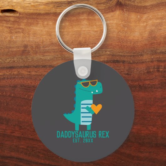 Cool Dino Daddysaurus Rex New Dad Fathers Day Sleutelhanger (Voorkant)