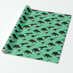 Cool Dino Dinosaurs Silhouettes Cadeaupapier