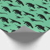 Cool Dino Dinosaurs Silhouettes Cadeaupapier (Hoek)