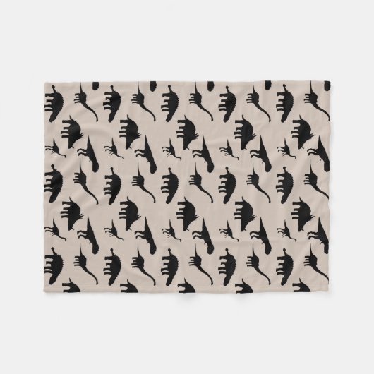 Cool Dino Dinosaurs Silhouettes Fleece Deken (Voorkant (Horizontaal))