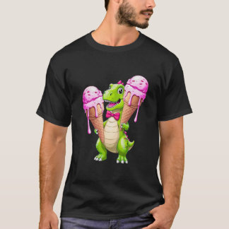 Cool Dino met Ice Cream – Leuk Cartoon T-shirt
