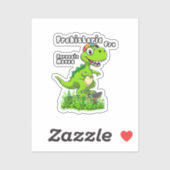 Cool Dino on a Skateboard Sticker (Vel)