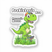 Cool Dino on a Skateboard Sticker (Voorkant)
