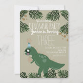 Cool Dinosaur Birthday Party Glitter Confetti Kaart (Voorkant)