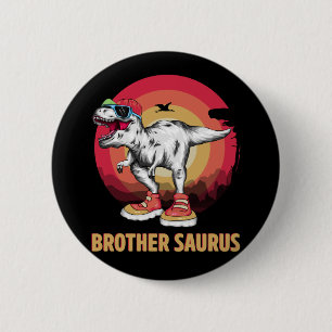 Cool Dinosaur Brother Trex Dino Reptile Fan Ronde Button 5,7 Cm