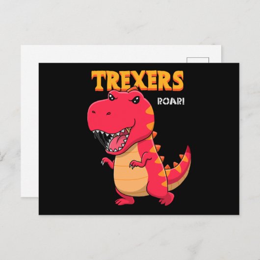 Cool dinosaur cartoon briefkaart (Voorkant / Achterkant)