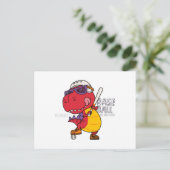 Cool dinosaur die honkbal speelt briefkaart (Staand voorkant)