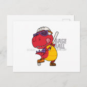 Cool dinosaur die honkbal speelt briefkaart (Voorkant / Achterkant)