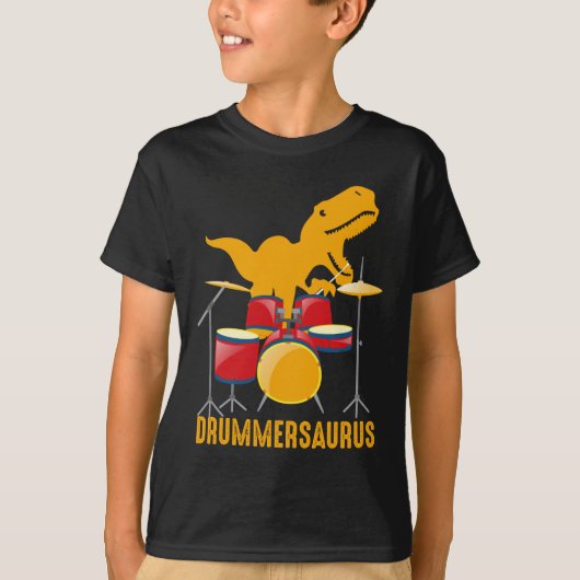 Cool Dinosaur Drummer Reptiles Musician Drum Lover T-shirt (Voorkant)