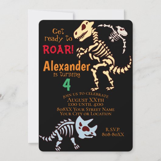 Cool Dinosaur Fossils Kaart (Voorkant)