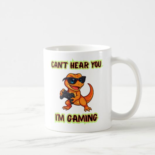 Cool Dinosaur Gamer Koffiemok (Rechts)