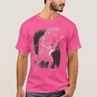 Cool Dinosaur gitaar spelen akoestische elektrisch T-shirt