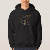 Cool Dinosaur Guitar Graphic Hoodie (Voorkant)