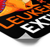 Cool Dinosaur Laten we Leukemie Kanker Uitroeien F Poster (Hoek)