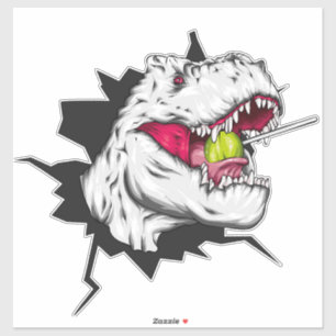 Cool Dinosaur met Lollipop-stickers Sticker