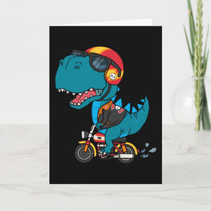 Cool dinosaur op een motorfiets kaart