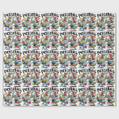 Cool Dinosaur Pickleball Generic Gift Wrap Cadeaupapier (Vlak)