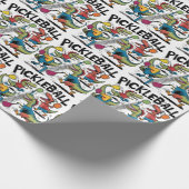 Cool Dinosaur Pickleball Generic Gift Wrap Cadeaupapier (Hoek)